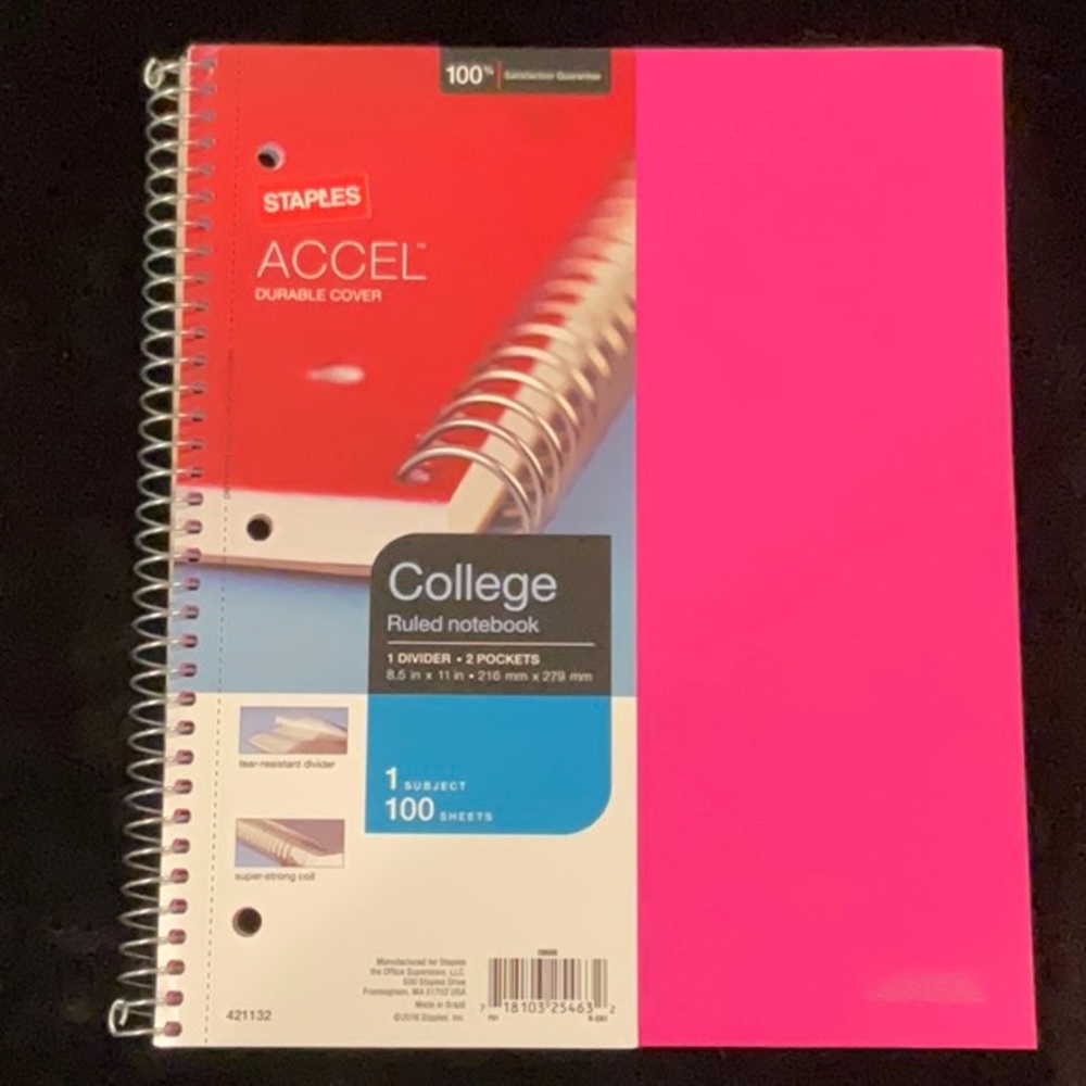 Brand new Staples College Ruled Notebook